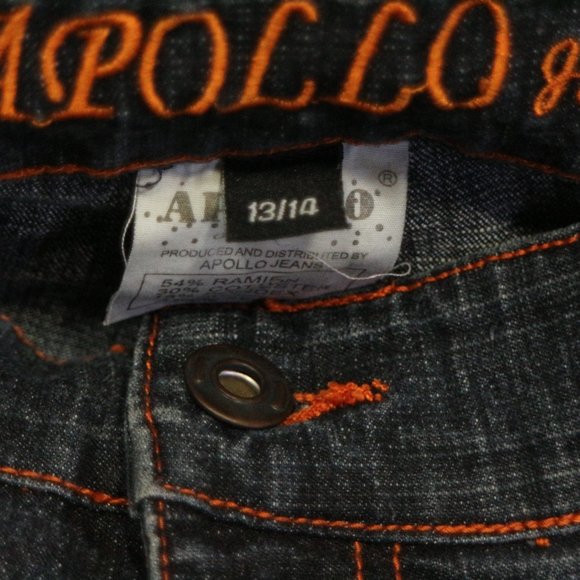 APOLLO JEANS Washed Denim Flared Bottom Jeans Sz 13/14 - Picture 16 of 16